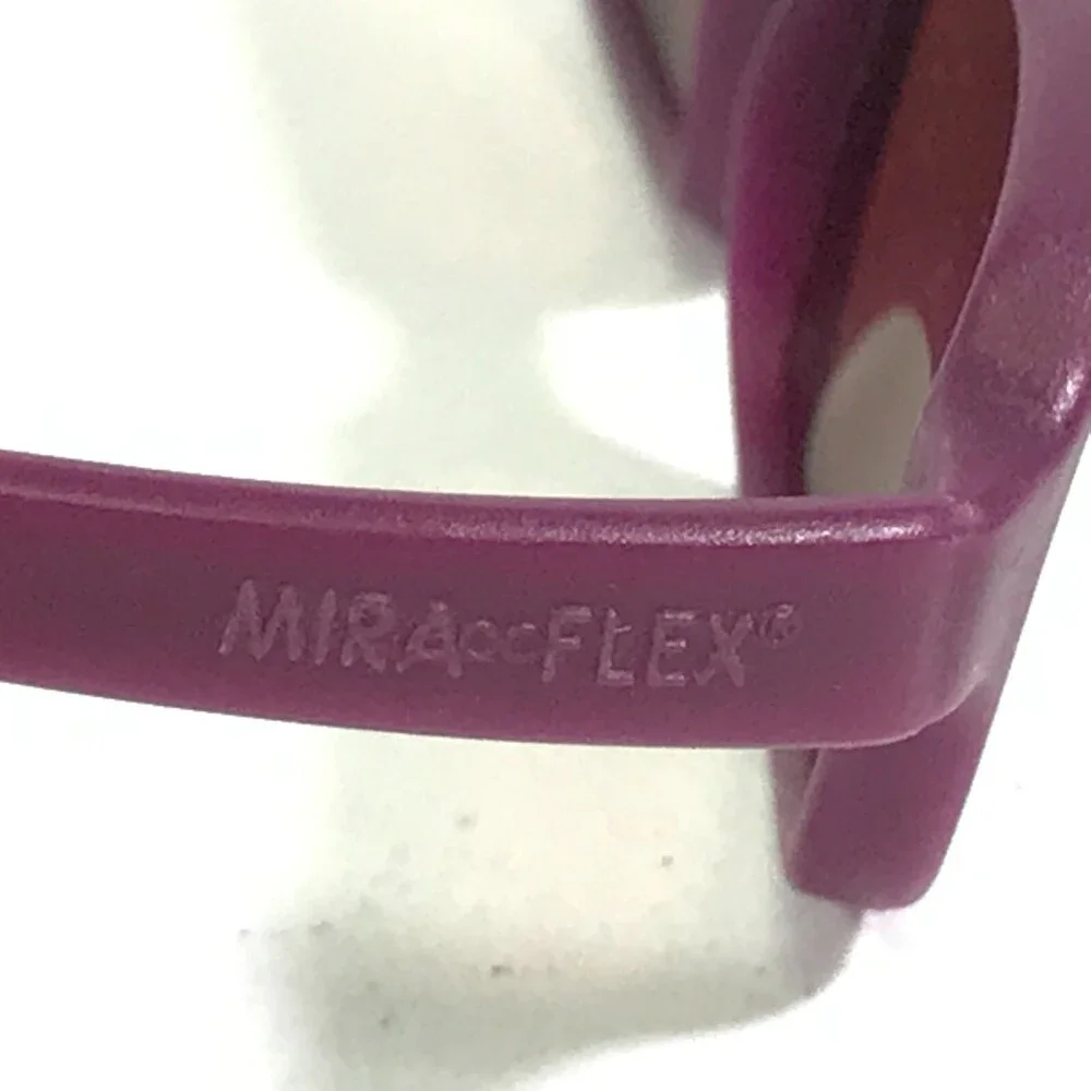 Miraflex Sunglasses NEW BABY 2 Purple Rectangular Frames with Red Lenses
